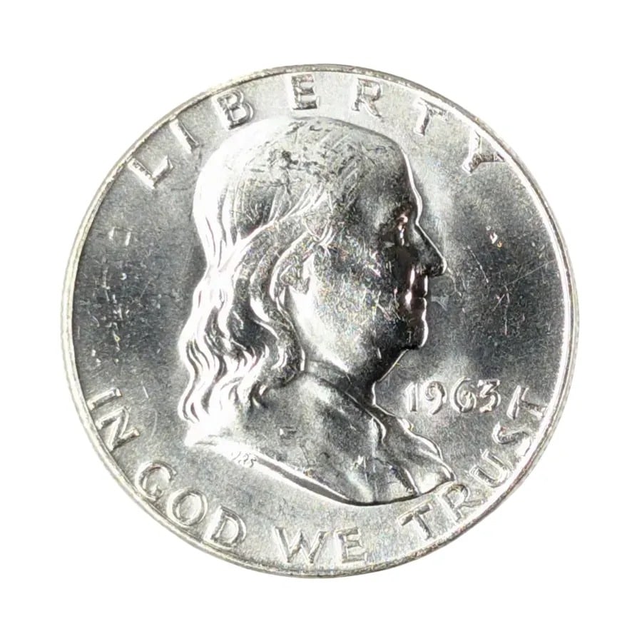 1963-D Uncirculated Silver Franklin Half Dollar: _