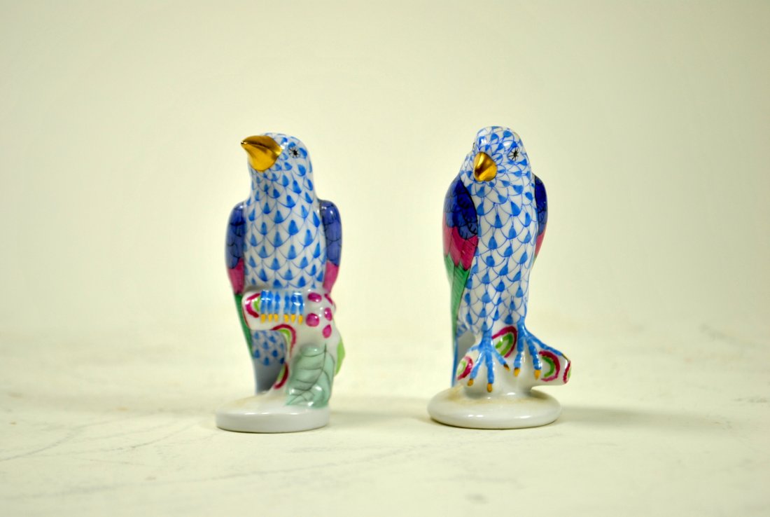 Pair 3" Signed Herend Birds (1 of 7)