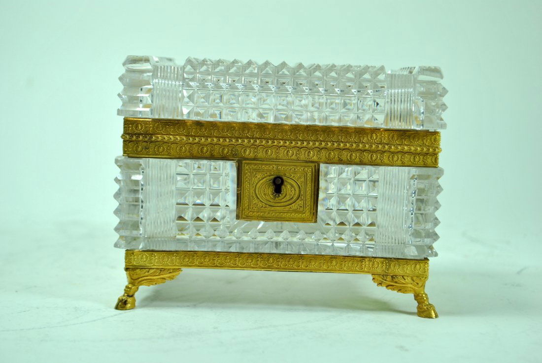 French Empire Style Cut Crystal Hinged Box (1 of 10)