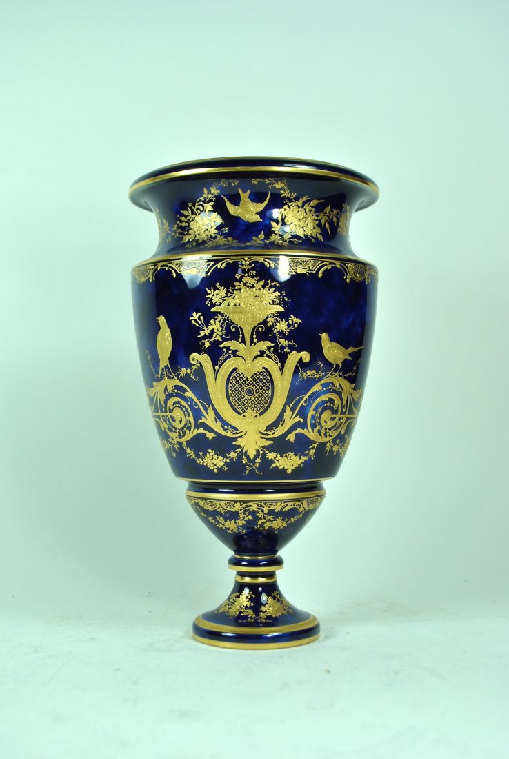 Signed Sevres Cobalt Enameled Urn (1 of 8)