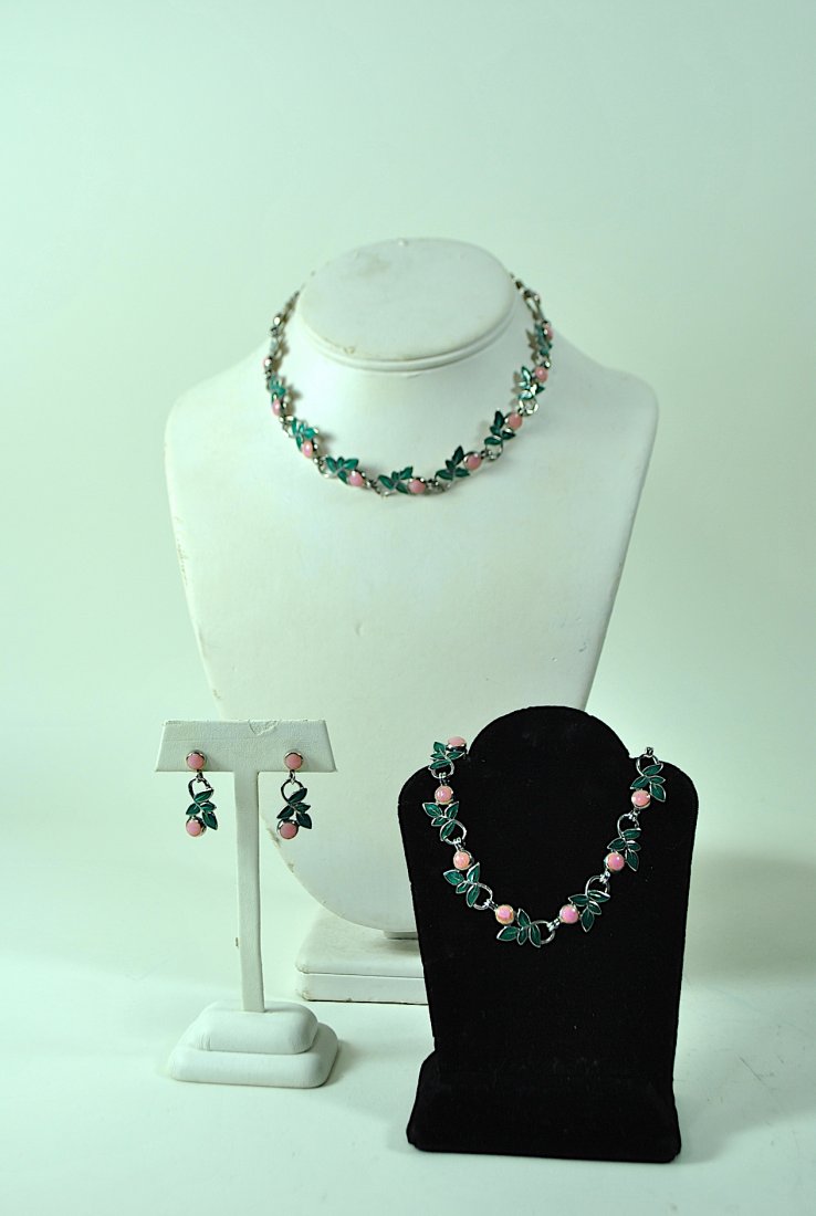 Margot de Taxco Sterling & Enamel Jewelry Ensemble (1 of 6)