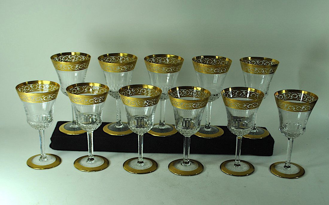 11 Signed St. Louis 'Thistle' Cut Crystal Water Goblets (1 of 6)