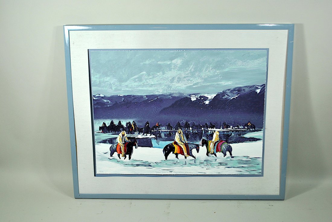 Signed Biss Litho 'Yellow Robes...' (1 of 9)