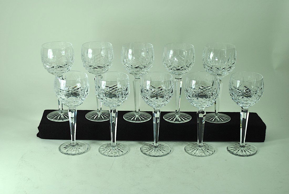 Set of 10 Waterford 'Kenmare' Cut Crystal Rhine Wines (1 of 4)