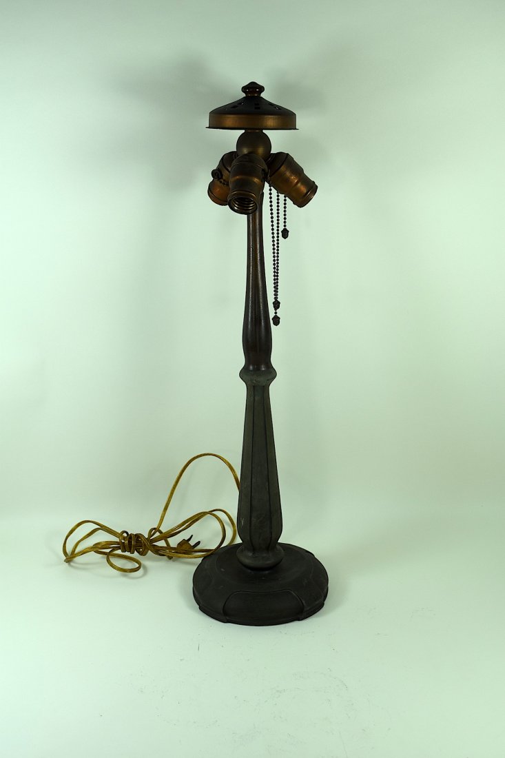 Signed Handel Metal 3 Light Lamp Base (1 of 5)