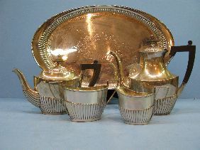 5 PC GORHAM STERLING TEASET INCLUDING TRAY