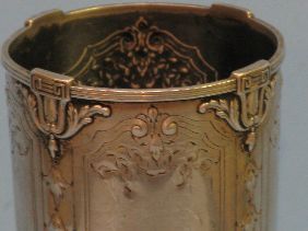 INTERNATIONAL STERLING VASE W/CHASED FLORAL DECOR - 2