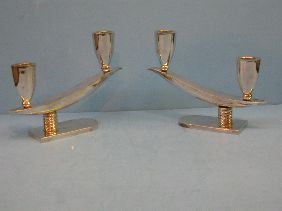 PR OF MEXICAN STERLING CANDELABRA