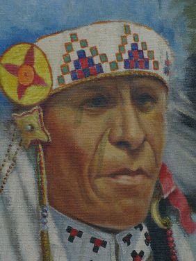 OIL 'CHIEF STAR BLANKET' SIGNED H METZGER - 2