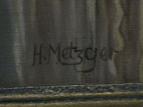 OIL 'CHIEF STAR BLANKET' SIGNED H METZGER - 4