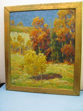 OIL 'AUTUMN LANDSCAPE' SIGNED HORACE BROWN