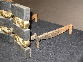 PR DONALD DESKEY IRON & BRASS ANDIRONS FOR BENNETT - 2