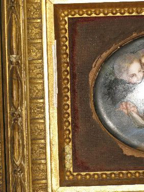 HAND PAINTED PORCELAIN MOTHER & CHILD W/CHERUBS - 6