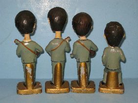 SET OF CAR MASCOT, INC BEATLE BOBBLE HEAD DOLLS - 2