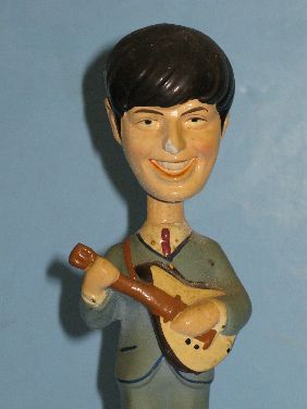 SET OF CAR MASCOT, INC BEATLE BOBBLE HEAD DOLLS - 4