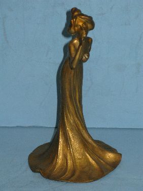 FRENCH ART NOUVEAU FIGURAL BRONZE BELL