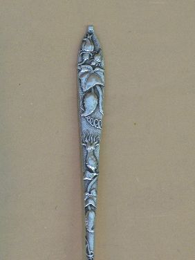 STERLING-TIFFANY VINE PICKLE FORK, WHITING TONGS - 3