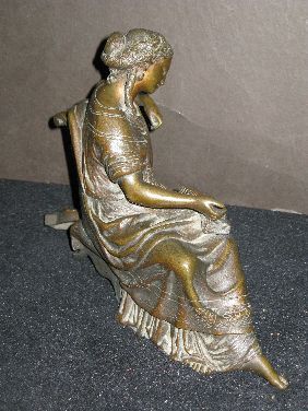 MOREAU BRONZE 'SEATED WOMAN READING' - 4