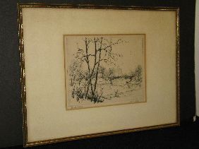 JAMES SWANN ETCHING 'LINCOLN PARK' - 2