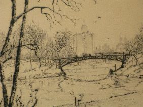 JAMES SWANN ETCHING 'LINCOLN PARK' - 3