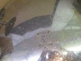 8 STIEFF REPOUSSE STERLING SHERBETS W/LINERS - 7