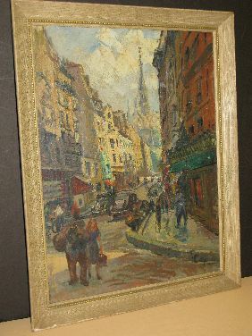 OIL 'RUE PIERRE SANTOS' SIGNED PONTOY