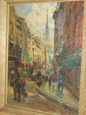 OIL 'RUE PIERRE SANTOS' SIGNED PONTOY - 2