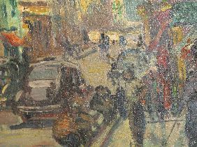 OIL 'RUE PIERRE SANTOS' SIGNED PONTOY - 3