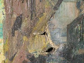 OIL 'RUE PIERRE SANTOS' SIGNED PONTOY - 6