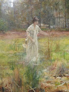 FRANK C JONES WATERCOLOR 'WOMAN IN MARSH' - 3