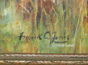 FRANK C JONES WATERCOLOR 'WOMAN IN MARSH' - 4