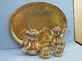 5 PC BUCCELLATI STERLING HAND HAMMERED TEASET