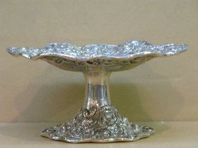 PR S KIRK & SON REPOUSSE STERLING COMPOTES - 3