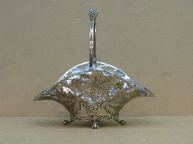 REDLICH OPENWORK STERLING BASKET W/GRAPE MOTIF - 2