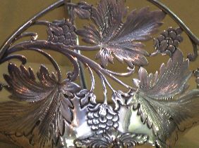 REDLICH OPENWORK STERLING BASKET W/GRAPE MOTIF - 3
