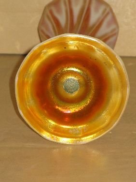 10" TIFFANY FAVRILE PASTEL FLOWER FORM VASE - 5