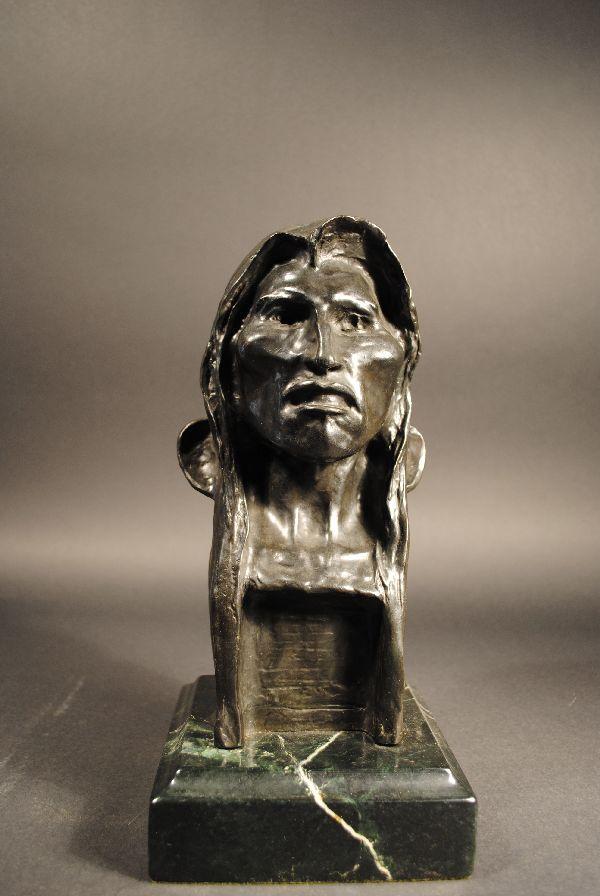 132 FREDERIC REMINGTON BRONZE BUST "THE SAVAGE" Nov 03, 2010 Berman's Auction Gallery in NJ