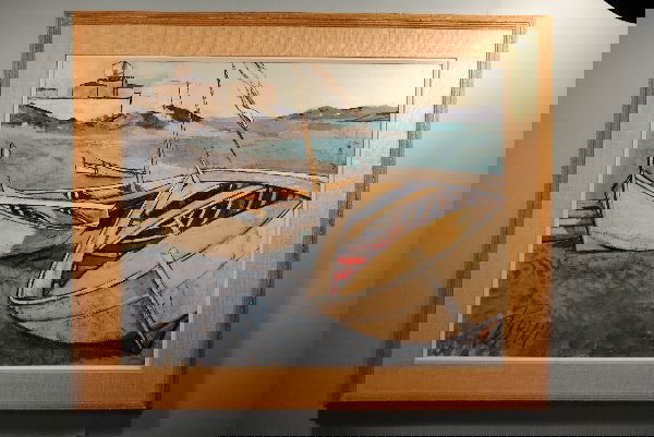 CHARLES LEVIER OIL "SUR LA GREFE": 24" x 30" oil on canvas "Sur La Grefe" signed (Charles)Levier, also signed and titled on verso