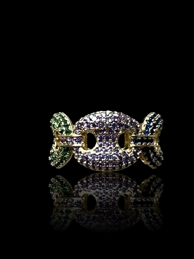 Peridot, Topaz, & Sapphire Mariner Ring 14k - 9