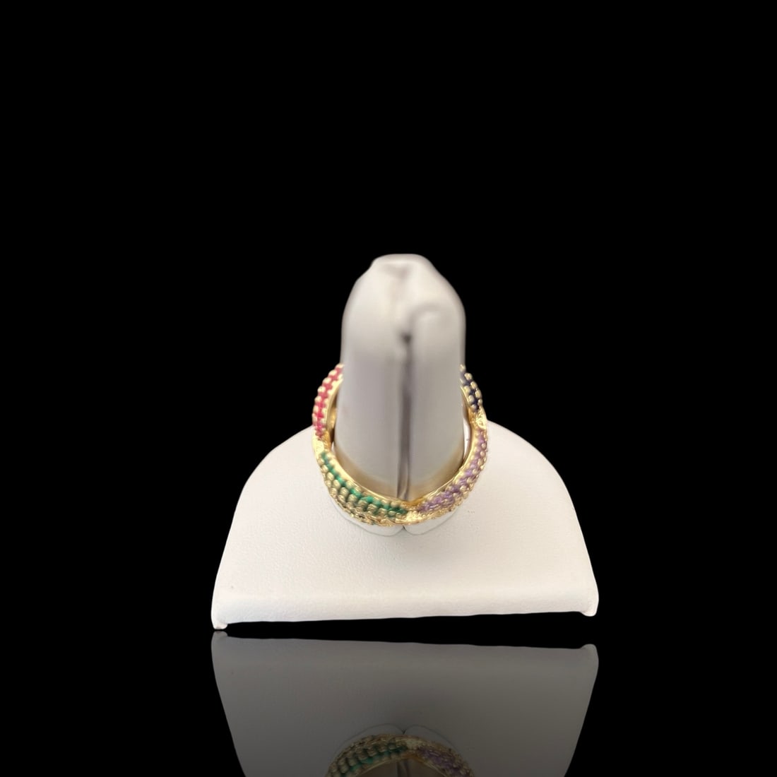 Peridot, Topaz, & Sapphire Mariner Ring 14k - 4