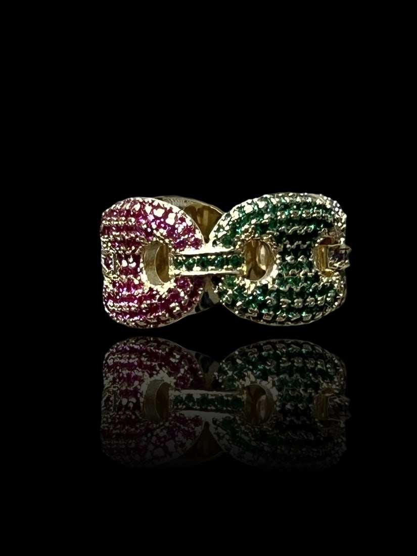 Peridot, Topaz, & Sapphire Mariner Ring 14k - 8