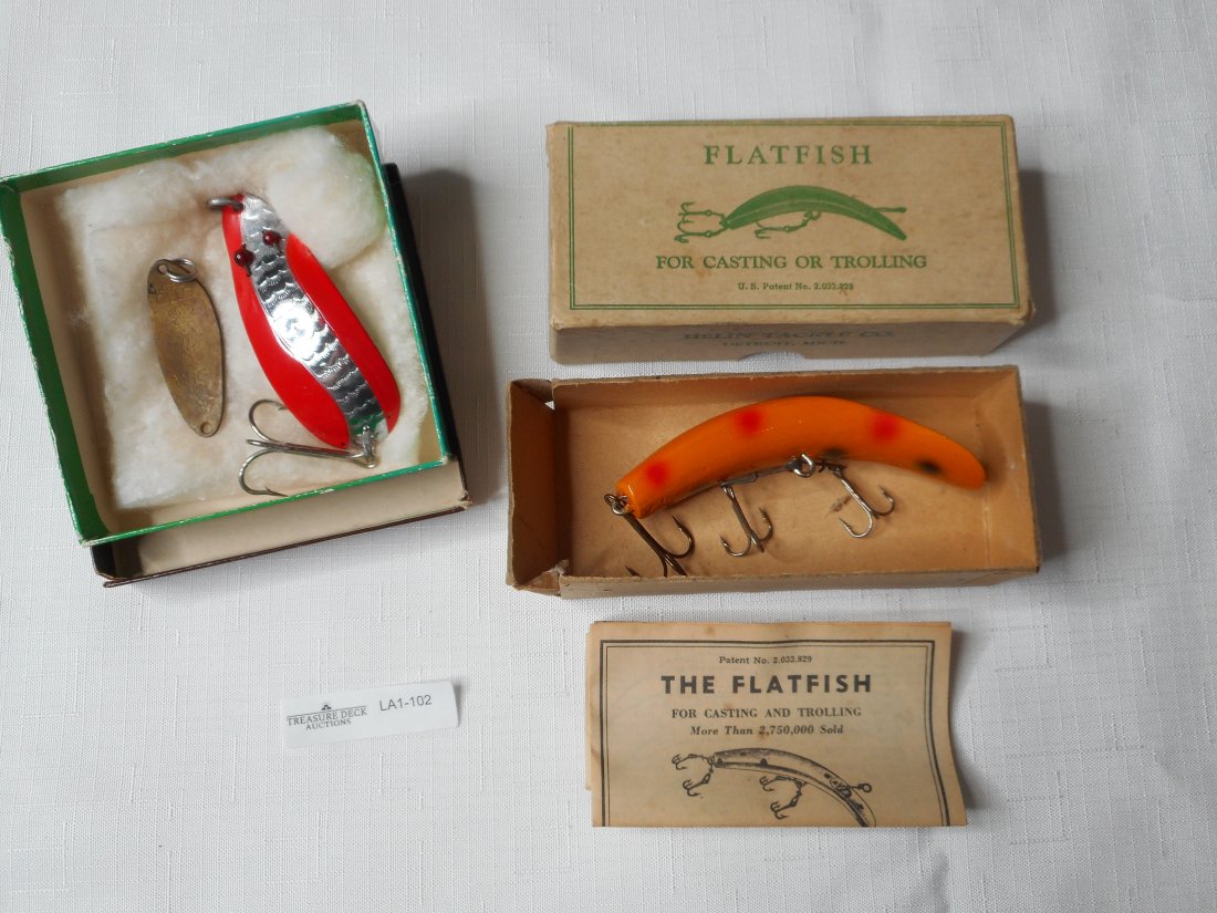 Wood Lure in box and more, Fishing Lures For Casting & Trolling: longest box about 4.5 inches long Bidding on this item is acceptance of our posted Auction Policy