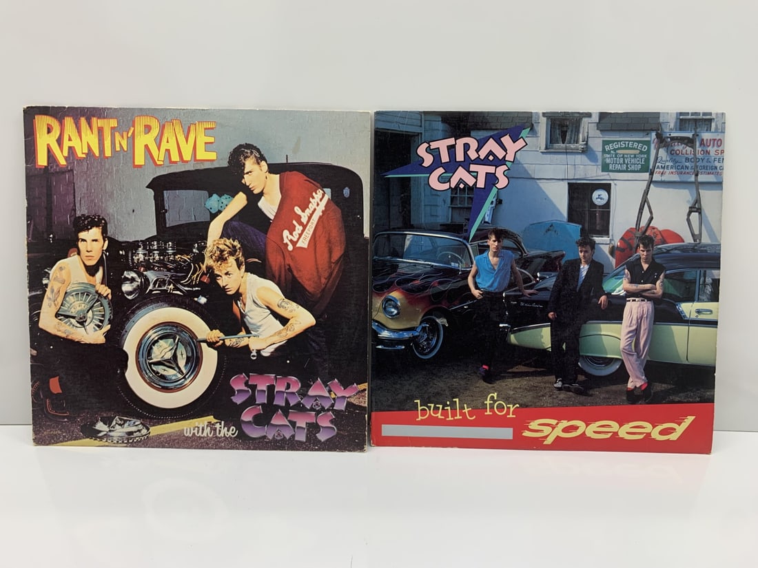 2 x Vinyl Records - Stray Cats, Rant n' Rave, Built for Speed (1 of 5)