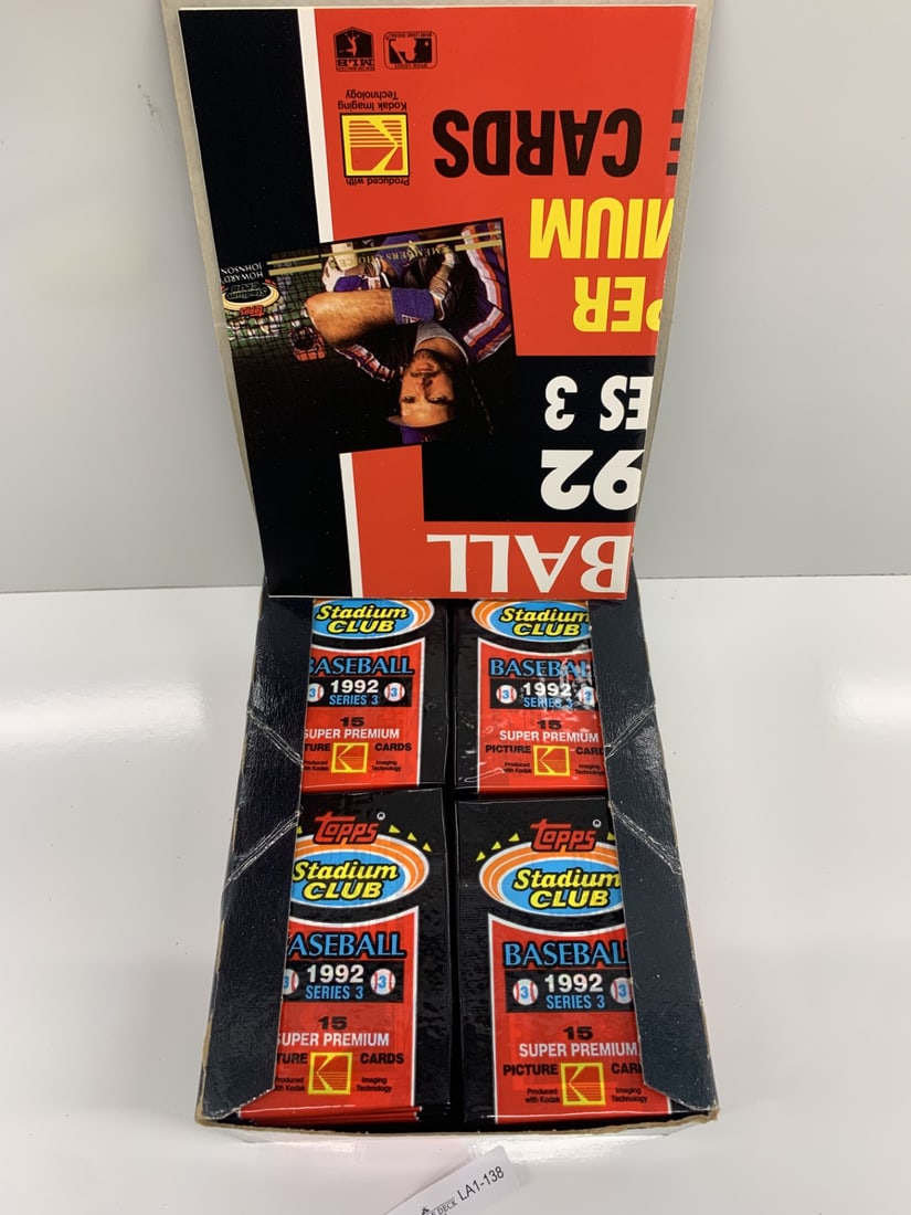Box 1992 Series 3 Topps Stadium Club Baseball Cards, sealed packs, Super Premium Kodak Picture Cards (1 of 4)