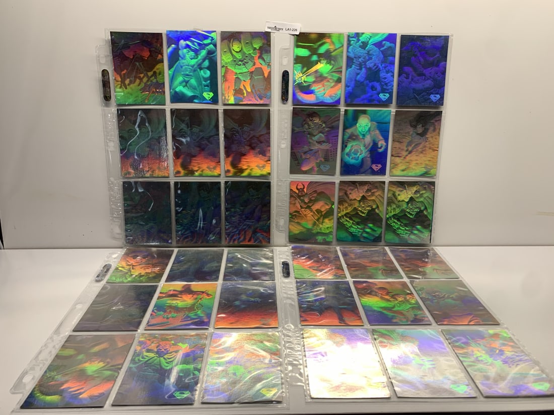 Four Pages of DC Comics Superman Holo Series Cards, Girl of Steel, Lex Luthor, Lord Satanus & More! (1 of 5)