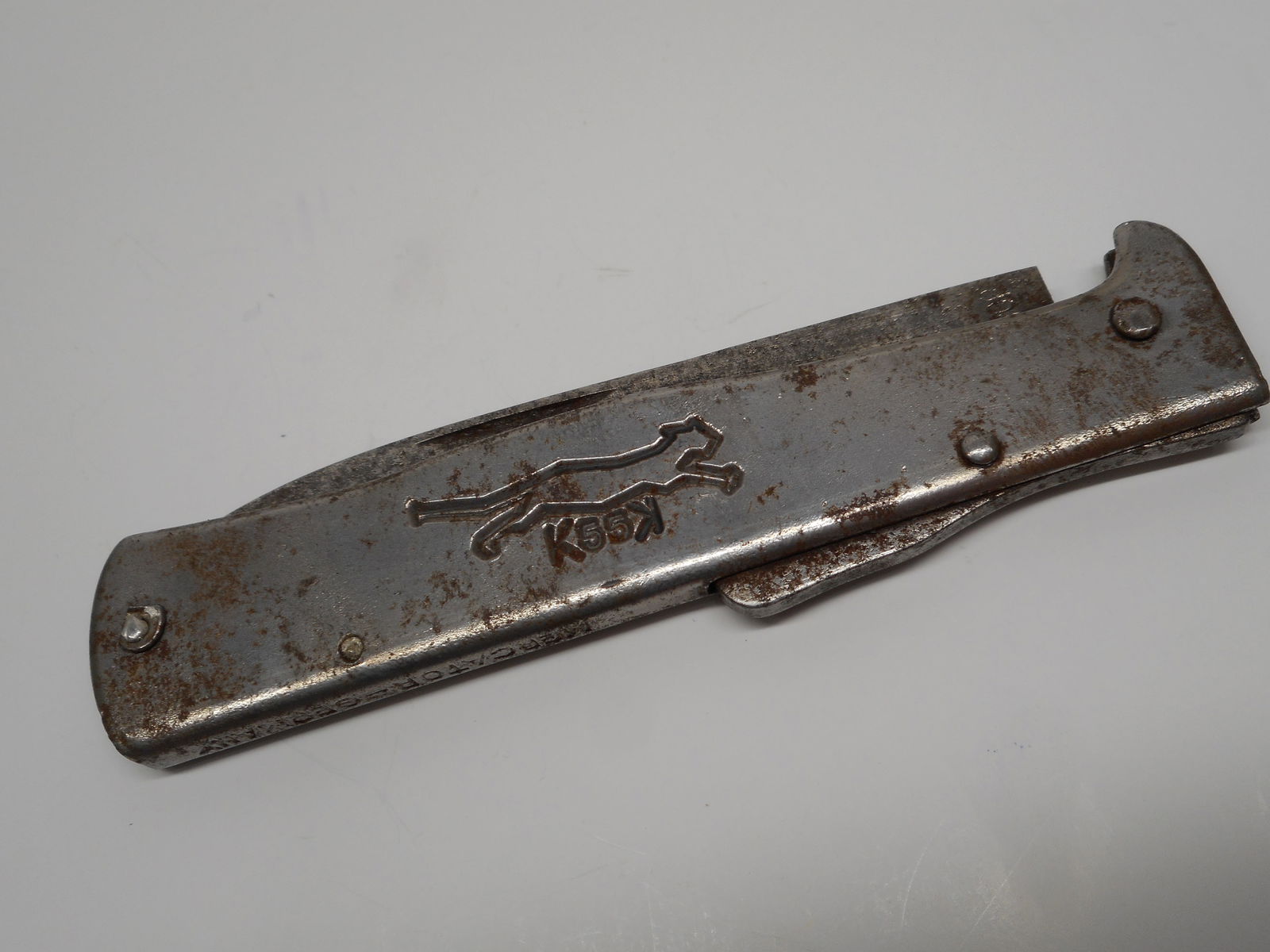 Antique German K55K Mercator Folding Pocket Knife, Engraved, Rare, 4.25 inches closed (1 of 6)