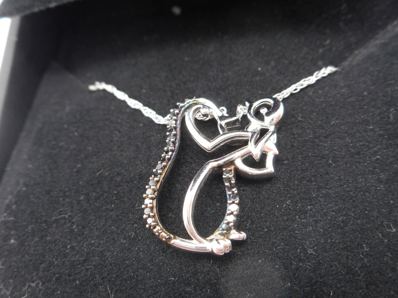 Kay Jewelers - Penguin Necklace 1/15 ct tw Black Diamonds Sterling Silver Pendant and Necklace, NIB (1 of 5)