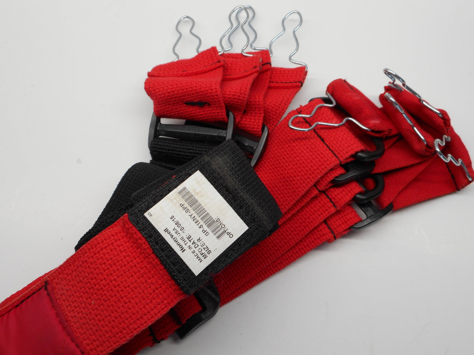 Honeywell Red & Black Firefighter Suspenders, 8 Point Button Attachments, Model SP-518NY-SPP, Size R: Bidding on this item will be indication that the Bidder acknowledges that they have read and agreed to the Terms and Conditions posted to this Auction