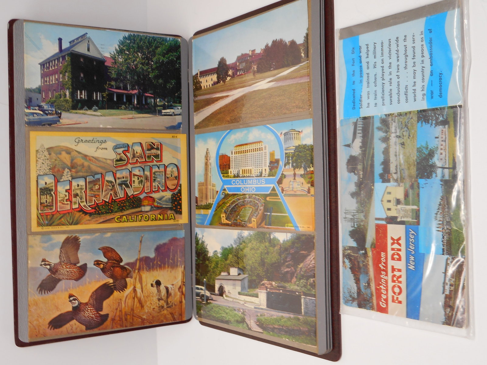 Nostalgic Postcard Album, 1950s & 1960s, many written and stamped/mailed, Some Blank Souvenirs: Bidding on this item will be indication that the Bidder acknowledges that they have read and agreed to the Terms and Conditions posted to this Auction