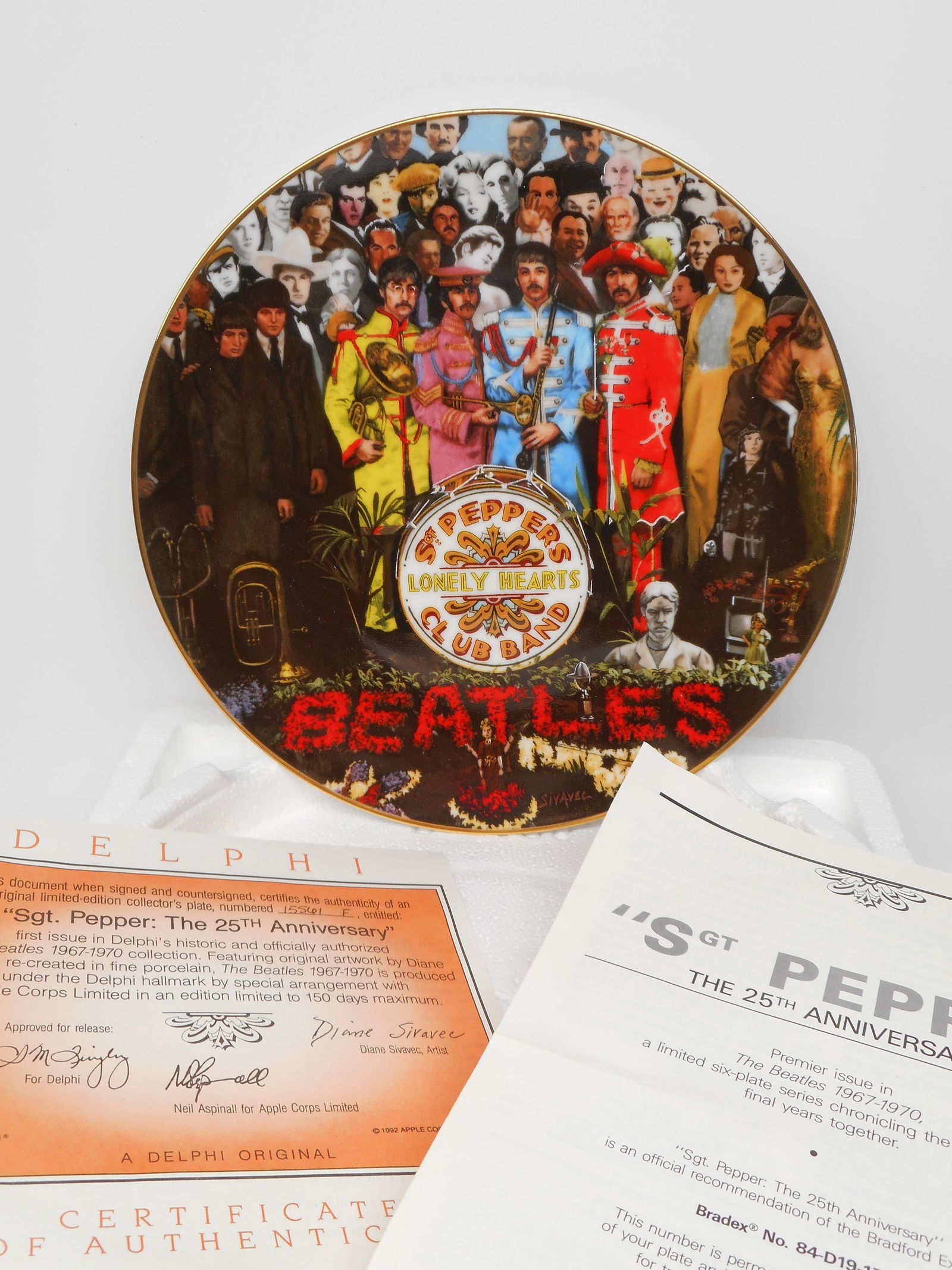 Ltd. Ed. Numbered Sgt. Pepper 25th Anniversary Plate One in The Beatles 1967-1970 Collection, 8 inch (1 of 6)